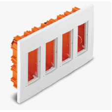 UNICA БЯЛА 4 КОЛОНИ /90Х45mm/ 8 МОДУЛА КУТИЯ ВЕРТИКАЛНА СКРИТ МОНТАЖ U22.744.18 